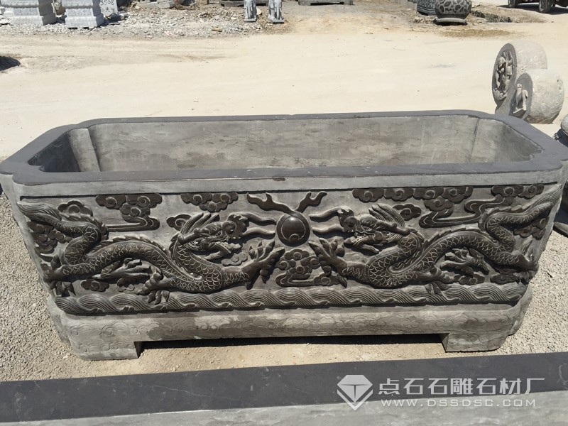 魚缸 石魚缸 石雕魚缸