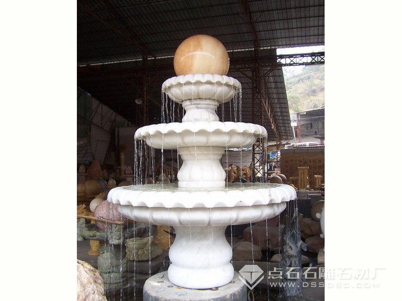 漢白玉三層跌水噴泉
