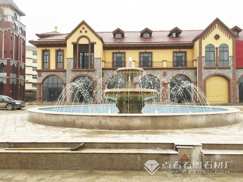 石雕噴泉 黃銹石噴泉