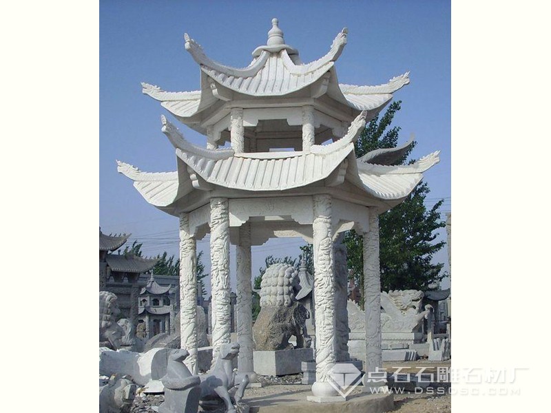 石雕涼亭 漢白玉涼亭