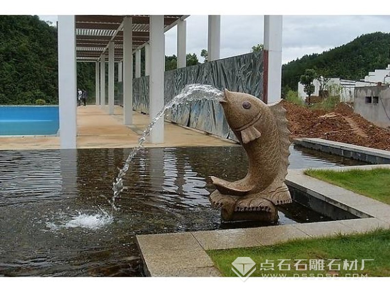 噴水魚 石雕噴水魚