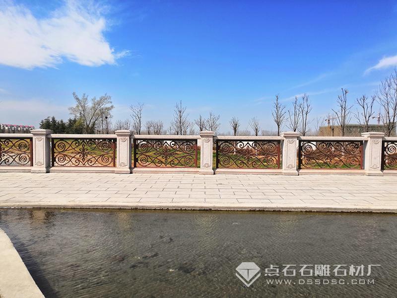 歐式石材鐵藝組合橋欄桿